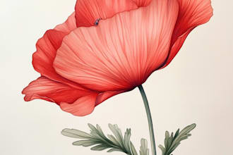 create your botanical and flower one line art illustration