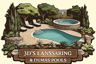 design wonderful swimming pool logo