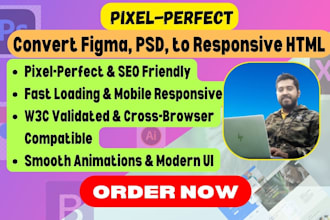 convert figma to html, xd to HTML, psd to html, bootstrap