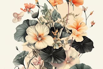 draw illustrations flower botanical