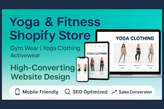 build yoga clothing shopify store health and fitness website gym wear yoga store