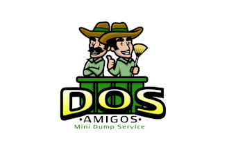 design cartoon dos amigos mini dump service logo