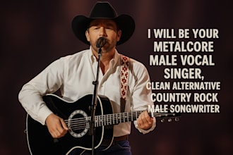be metalcore male vocal singer, clean alternative country rock male song writer