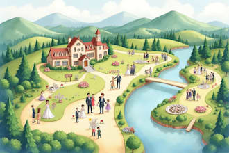 do custom watercolor wedding map