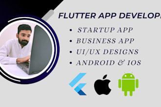 create stunning flutter UI for android and ios apps, flutter app developer