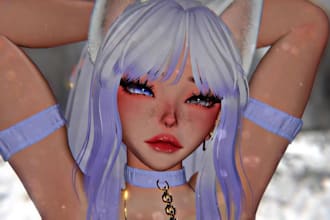 custom vrchat avatar, vrc avatar, vrc character, vr model, 3d anime, furry nsfw