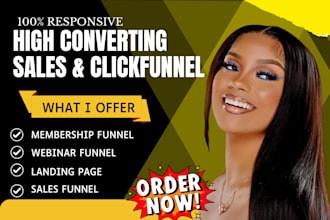build clickfunnels landing page, sales funnel website in click funnel