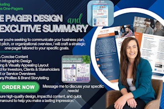 design one pager executive summary or report, investment teaser proposal