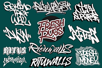 create a graffiti handstyle for name tag or your brand logo