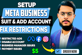 be meta business suite expert and fix restricted ad accounts