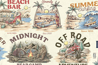 create custom vintage tshirt designs outdoor nature themes