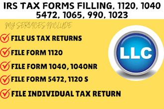 file and mail irs forms, 1120, 1040, 1065, 5472, 1040nr, 990 for us tax return