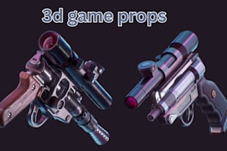create stylized 3d game props and assets 3d weapon 3d object game prop models