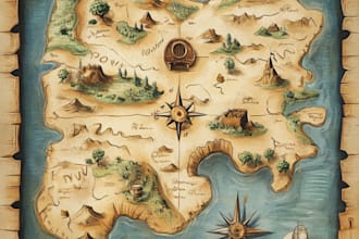 rpg map, fantasy map, map animation, dnd map, low poly