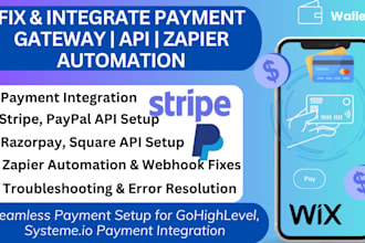 fix gohighlevel systeme io square razorpay paypal payment api integration zapier
