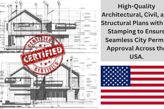 provide professional stamp for architectural mep structural engineering drawing