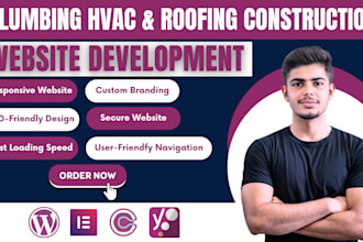 design professional websites for hvac roofing construction contractor service