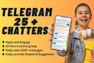 be your telegram admin with 25 chatters in crypto project