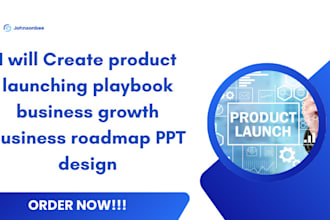 create product launching playbook business growth business roadmap PPT design