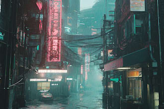 create a futuristic cyberpunk city art with amazing quality