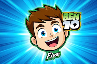 do unique ben 10 mascot logo design 1 day
