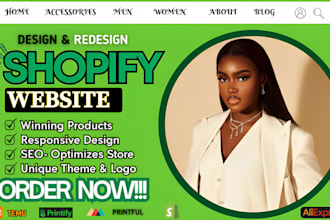 build shopify store design, ecommerce dropshipping store, shopify website design