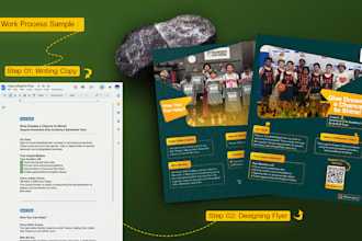 write copy and design charity flyers for fundraising  ngo events tournament