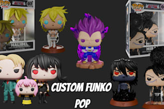 design custom 3d funko pop character 3d bobblehead 3d chibi action figure