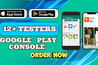 provide 12 or 20 real testers for google play console closed testing for 14 days
