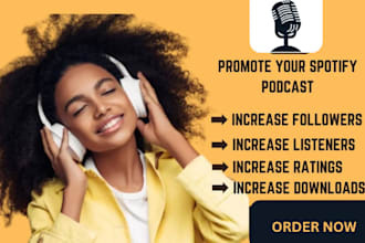 grow new audience spotify podcast promotion to get UK, USA audience downloads