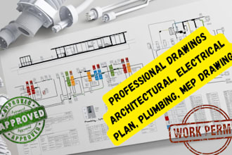 draw architectural, electrical plan, plumbing, mep drawings