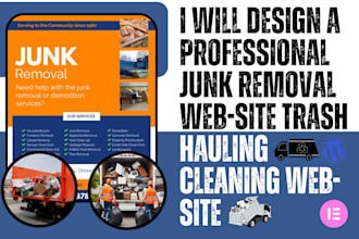 build a professional junk removal website trash, hauling, cleaning website