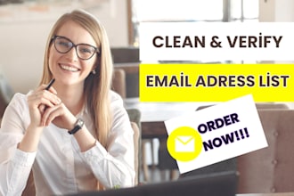 verify, clean, and validate email lists to remove duplicates and invalid email