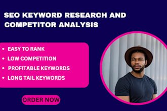 do SEO keywords research and competitor analysis, ranking