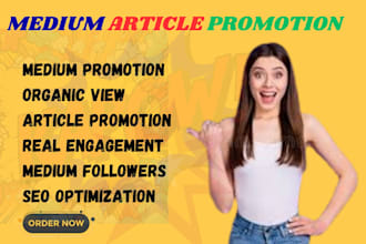 organic medium article promotion medium views to targeted audience organic