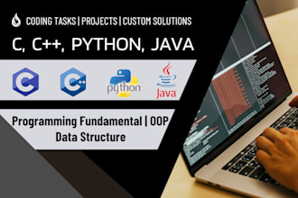 do java, c, cpp, python tasks and coding assignment with oop and dsa concepts
