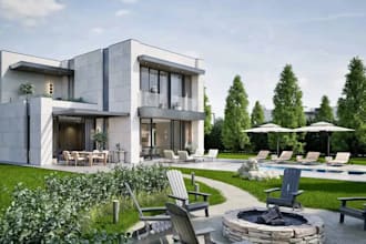 remodel 3d home outdoor kitchen exterior deck house patio and exterior fireplace