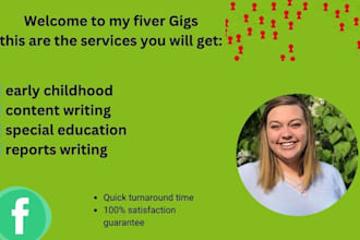 write early childhood and special  education research content and reports