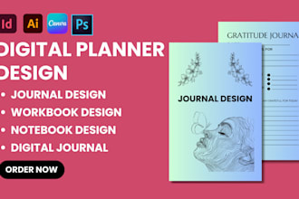 design amazon low content, digital planner, gratitude journal notebook, workbook