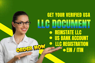 register US llc with US bank account registration get ein for US and non US