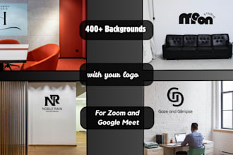 create  professional zoom backgrounds plus your logo on them