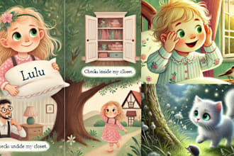 design 3d children book, storybook illustration, kid activity 3d book cover