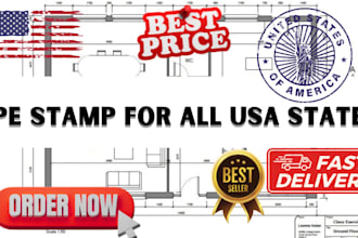licensed architect USA pe stamp, michigan, mississippi, florida for city permit