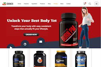 design weight loss website health and fitness store nutrition supplement website