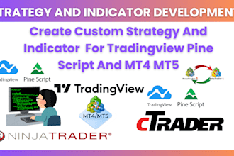 create custom strategy and indicator  for tradingview pine script and  mt4 mt5
