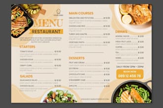 do modern digital menu board food menu restaurant menu design