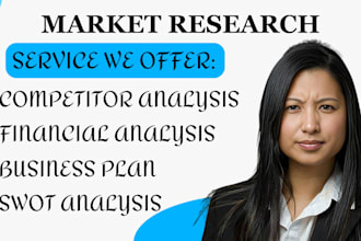 do comprehensive market research, swot analysis and business plan