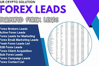 provide active forex leads crypto leads depositor, crypto email list, mlm leads
