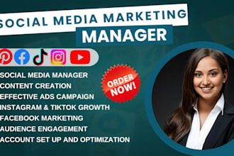 be your social media marketing manager facebook post tiktok shop instagram ads