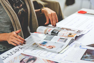 design awesome print ads for newspaper, magazine ads or program